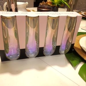 Rachel Zoe Iridescent Glass Wine Flutes
